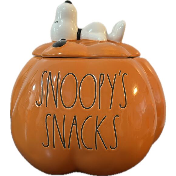 Rae Dunn Snoopy’s Snacks Pumpkin Bowl Festive Fall - Picture 1 of 8